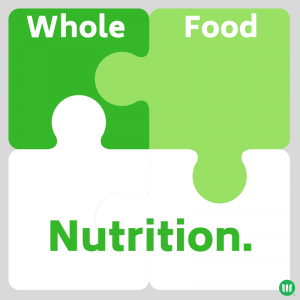 Image illustrating how whole foods fit into nutrition. 