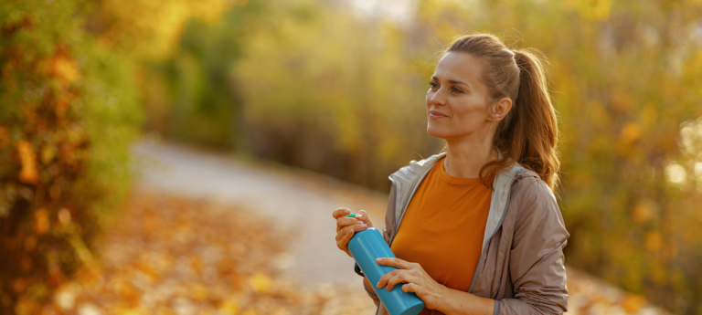 woman walking in park