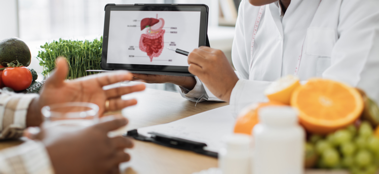 healthcare practitioner working with patient