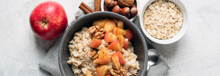 high fiber oatmeal with apples