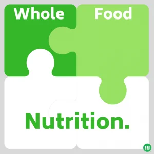 Image illustrating how whole foods fit into nutrition.
